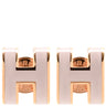 エルメス HERMES ポップアッシュ Hピアス ミニ ピンクXローズゴールド GP エナメル ピアス ピンクゴールド Hモチーフ RG PG 新品 未使用