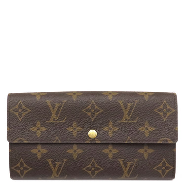 ルイヴィトン LOUIS VUITTON ポルトフォイユ サラ M61734 モノグラム モノグラムキャンバス 長財布 ゴールド金具 茶 二つ折り