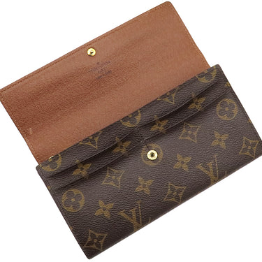 ルイヴィトン LOUIS VUITTON ポルトフォイユ サラ M61734 モノグラム モノグラムキャンバス 長財布 ゴールド金具 茶 二つ折り