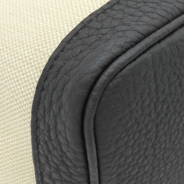 エルメス HERMES ガーデンパーティーTPM ベージュ×ブラック トワルアッシュ ネゴンダ ハンドバッグ シルバー金具 新品 未使用 ベージュ 黒 トート