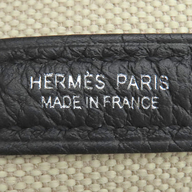 エルメス HERMES ガーデンパーティーTPM ベージュ×ブラック トワルアッシュ ネゴンダ ハンドバッグ シルバー金具 新品 未使用 ベージュ 黒 トート