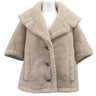 マックスマーラ Max Mara テディベア ケープ ベージュ アルパカ ウール シルク SM コート アウター ポンチョ