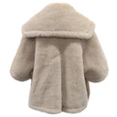 マックスマーラ Max Mara テディベア ケープ ベージュ アルパカ ウール シルク SM コート アウター ポンチョ