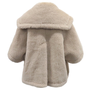 マックスマーラ Max Mara テディベア ケープ ベージュ アルパカ ウール シルク SM コート アウター ポンチョ