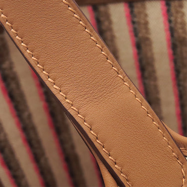 エルメス HERMES ピコタンロック PM ブロドゥリー クーヴェルチュール フォーヴ×ローズポップ×ゴールド トワルアッシュ ヴォースイフト ハンドバッグ シルバー金具 新品 未使用 茶