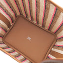 エルメス HERMES ピコタンロック PM ブロドゥリー クーヴェルチュール フォーヴ×ローズポップ×ゴールド トワルアッシュ ヴォースイフト ハンドバッグ シルバー金具 新品 未使用 茶