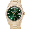 腕時計 ロレックス ROLEX デイデイト 36 118238 Z番 自動巻き メンズ メーカーOH済 Z番 K18YG無垢 グリーン バー フルーテッドベゼル