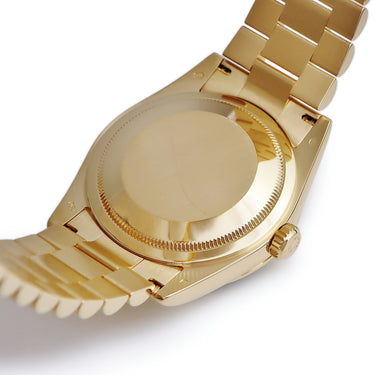 腕時計 ロレックス ROLEX デイデイト 36 118238 Z番 自動巻き メンズ メーカーOH済 Z番 K18YG無垢 グリーン バー フルーテッドベゼル