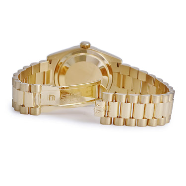 腕時計 ロレックス ROLEX デイデイト 36 118238 Z番 自動巻き メンズ メーカーOH済 Z番 K18YG無垢 グリーン バー フルーテッドベゼル