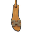 エルメス HERMES オラン ナノ エトゥープ×ナチュラルサブレ ヴォーエプソン ヴォーバトラー ヴァッシュハンター バッグチャーム サンダル型