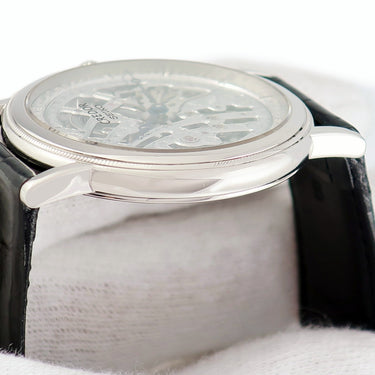 腕時計 クレドール Credor シグノ メカニカル スケルトン GBBD987 6899-0010 手巻き メンズ Pt950無垢 彫金 シルバー 薄型