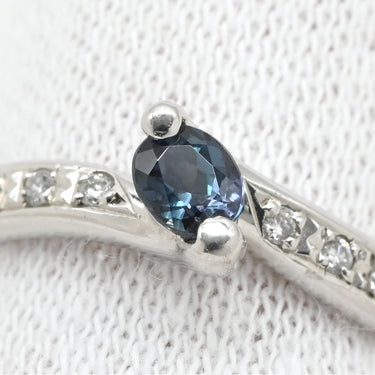 TASAKI TASAKI アレキサンドライト ダイヤモンドリング プラチナシルバー×ブルー Pt900 ダイヤモンド アレキサンドライト リング 指輪 青 Pt900 プラチナム メレダイヤ 11号