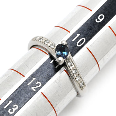 TASAKI TASAKI アレキサンドライト ダイヤモンドリング プラチナシルバー×ブルー Pt900 ダイヤモンド アレキサンドライト リング 指輪 青 Pt900 プラチナム メレダイヤ 11号