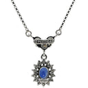 TASAKI TASAKI プラチナシルバー Pt900 ダイヤモンド サファイア Pt850(チェーン) ネックレス Pt850×Pt900 ハート ヘイローデザイン ベネチアンチェーン