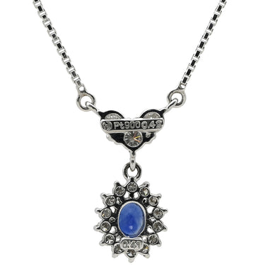 TASAKI TASAKI プラチナシルバー Pt900 ダイヤモンド サファイア Pt850(チェーン) ネックレス Pt850×Pt900 ハート ヘイローデザイン ベネチアンチェーン