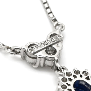 TASAKI TASAKI プラチナシルバー Pt900 ダイヤモンド サファイア Pt850(チェーン) ネックレス Pt850×Pt900 ハート ヘイローデザイン ベネチアンチェーン