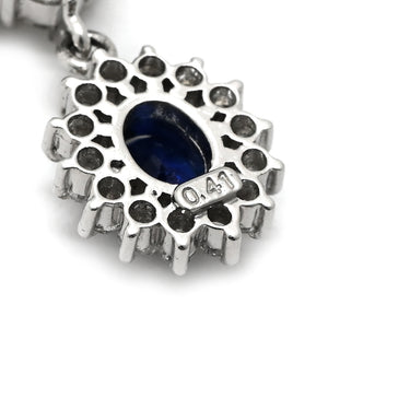 TASAKI TASAKI プラチナシルバー Pt900 ダイヤモンド サファイア Pt850(チェーン) ネックレス Pt850×Pt900 ハート ヘイローデザイン ベネチアンチェーン