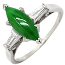 ミキモト MIKIMOTO ジェダイト ダイヤリング プラチナシルバー×グリーン Pt950 ダイヤモンド リング 指輪 MIKIMOTO カクテルリング 翡翠 Pt950 13.5号