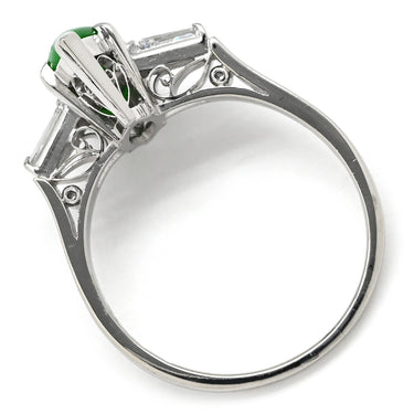 ミキモト MIKIMOTO ジェダイト ダイヤリング プラチナシルバー×グリーン Pt950 ダイヤモンド リング 指輪 MIKIMOTO カクテルリング 翡翠 Pt950 13.5号