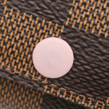 ルイヴィトン LOUIS VUITTON ミュルティクレ 6 N41624 ダミエ×ローズバレリーヌ ダミエキャンバス キーケース ゴールド金具 茶 ピンク 名前刻印有り