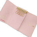 ルイヴィトン LOUIS VUITTON ミュルティクレ 6 N41624 ダミエ×ローズバレリーヌ ダミエキャンバス キーケース ゴールド金具 茶 ピンク 名前刻印有り
