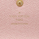 ルイヴィトン LOUIS VUITTON ミュルティクレ 6 N41624 ダミエ×ローズバレリーヌ ダミエキャンバス キーケース ゴールド金具 茶 ピンク 名前刻印有り