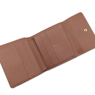 ルイヴィトン LOUIS VUITTON ポルトモネ ビエ カルトクレディ M61652 モノグラム モノグラムキャンバス 二つ折り財布 ゴールド金具 茶 Wホック財布