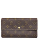 ルイヴィトン LOUIS VUITTON ポルトフォイユ サラ M61725 モノグラム モノグラムキャンバス 長財布 ゴールド金具 茶 フラップ式