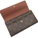 ルイヴィトン LOUIS VUITTON ポルトフォイユ サラ M61725 モノグラム モノグラムキャンバス 長財布 ゴールド金具 茶 フラップ式
