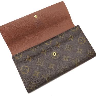 ルイヴィトン LOUIS VUITTON ポルトフォイユ サラ M61725 モノグラム モノグラムキャンバス 長財布 ゴールド金具 茶 フラップ式