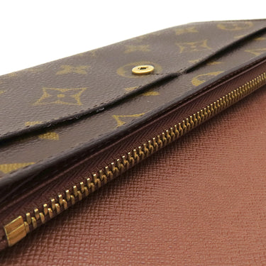 ルイヴィトン LOUIS VUITTON ポルトフォイユ サラ M61725 モノグラム モノグラムキャンバス 長財布 ゴールド金具 茶 フラップ式