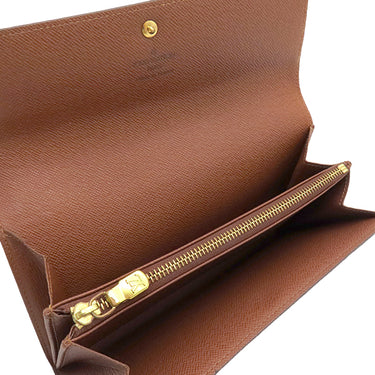 ルイヴィトン LOUIS VUITTON ポルトフォイユ サラ M61725 モノグラム モノグラムキャンバス 長財布 ゴールド金具 茶 フラップ式