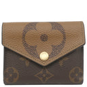 ルイヴィトン LOUIS VUITTON ポルトフォイユ ゾエ M80725 モノグラムジャイアントリバース モノグラムキャンバス モノグラムジャイアントリバース 三つ折り財布 ゴールド金具 茶 コンパクトウォレット