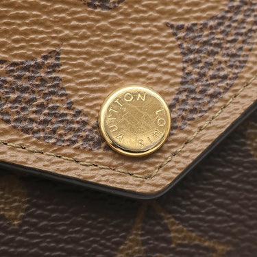 ルイヴィトン LOUIS VUITTON ポルトフォイユ ゾエ M80725 モノグラムジャイアントリバース モノグラムキャンバス モノグラムジャイアントリバース 三つ折り財布 ゴールド金具 茶 コンパクトウォレット