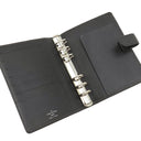 ルイヴィトン LOUIS VUITTON アジェンダ MM R20423 アルドワーズ タイガ 手帳カバー シルバー金具 黒 システム手帳 ダイアリー スケジュール帳