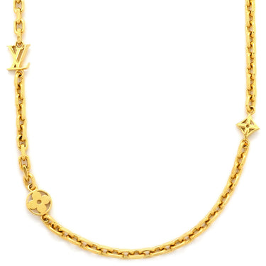 ルイヴィトン LOUIS VUITTON チェーン･LV ユアーズ M02740 ゴールド GP ネックレス モノグラムフラワー ロゴチャーム