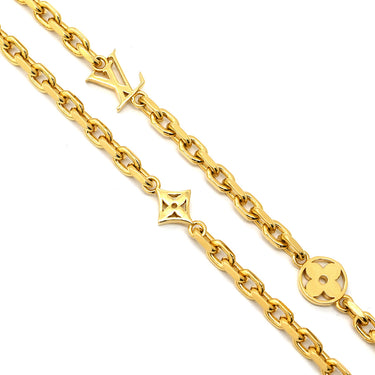 ルイヴィトン LOUIS VUITTON チェーン･LV ユアーズ M02740 ゴールド GP ネックレス モノグラムフラワー ロゴチャーム