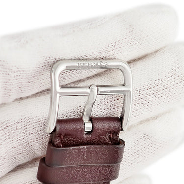 エルメス HERMES 純正 アップルウォッチ 38 40 41mm用 ローズアザレ×ローズエクストリーム×ボルドー レザー ステンレススチール 腕時計パーツ ヴォースイフト ドゥブルトゥール ベルト 32ｍｍ 尾錠付き