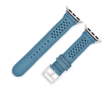 エルメス HERMES 純正 アップルウォッチ 38 40 41mm用 ブルージーン ナイロン ステンレススチール 腕時計パーツ 新品同様 トリコ ニットナイロン ベルト 32ｍｍ 尾錠付き