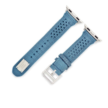 エルメス HERMES 純正 アップルウォッチ 38 40 41mm用 ブルージーン ナイロン ステンレススチール 腕時計パーツ 新品同様 トリコ ニットナイロン ベルト 32ｍｍ 尾錠付き