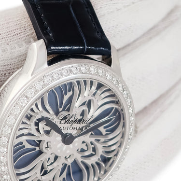 腕時計 ショパール CHOPARD エクストラ ヴァガンザ 139440-1002 自動巻き レディース K18WG無垢 純正ダイヤ ブルー スピナー
