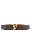 ルイヴィトン LOUIS VUITTON サンチュール LV アイコニック 20MM 75/30 M0563 モノグラム モノグラムキャンバス ベルト ゴールド金具 茶 赤 リバーシブル