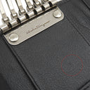 サルヴァトーレ・フェラガモ Salvatore Ferragamo ガンチーニ 6本 6連 ブラック レザー キーケース シルバー金具 黒 鍵入れ キーリング フラップ式 型押し