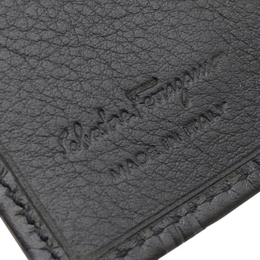 サルヴァトーレ・フェラガモ Salvatore Ferragamo ガンチーニ 6本 6連 ブラック レザー キーケース シルバー金具 黒 鍵入れ キーリング フラップ式 型押し