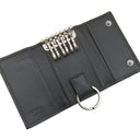 サルヴァトーレ・フェラガモ Salvatore Ferragamo ガンチーニ 6本 6連 ブラック レザー キーケース シルバー金具 黒 鍵入れ キーリング フラップ式 型押し