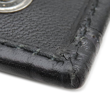 サルヴァトーレ・フェラガモ Salvatore Ferragamo ガンチーニ 6本 6連 ブラック レザー キーケース シルバー金具 黒 鍵入れ キーリング フラップ式 型押し