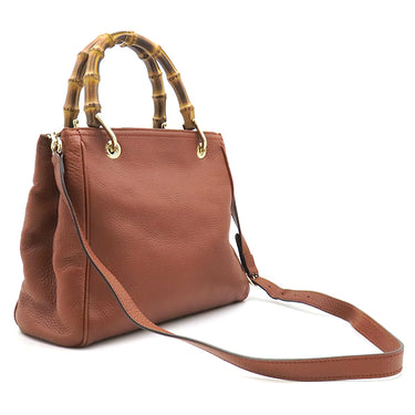 グッチ GUCCI バンブーショッパー 336032 ブラウン レザー 2WAYバッグ ゴールド金具 ハンドバッグ ショルダーバッグ