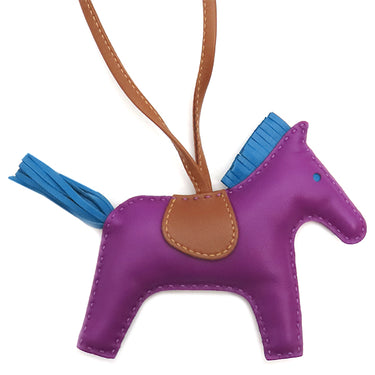エルメス HERMES ロデオMM アネモネ×ブルーイズミール×フォーブ アニョーミロ バッグチャーム 紫 青 茶