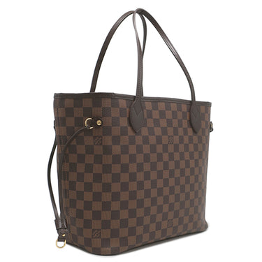 ルイヴィトン LOUIS VUITTON ネヴァーフル MM N51105 スリーズ ダミエキャンバス トートバッグ ゴールド金具 茶 赤 ショルダーバッグ 肩掛け ポーチ欠品