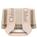 クロエ Chloe ウッディ キャンバス CHC24AS681L1726Y ベージュ リネン カーフ ショルダーバッグ シャンパンゴールド金具 WOODY CANVAS SHOULDER BAG ボディバッグ